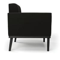 Poltrona Base De Madeira Fixa Preto Kit 2 Elisa Suede Preto D03 - D'rossi - 7