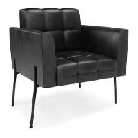 Poltrona Pé De Ferro Preto Para Sala Elisa Corano D03 - D'rossi Cor Preto - 1