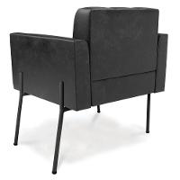 Poltrona Pé De Ferro Preto Para Sala Elisa Corano D03 - D'rossi Cor Preto