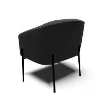 Poltrona Pé De Ferro Preto Sala De Estar Stella Suede D03 - D'rossi Cor Preto