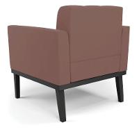 Poltrona Base De Madeira Fixa Preto Elisa Veludo D03 - D'rossi Cor Rose - 2