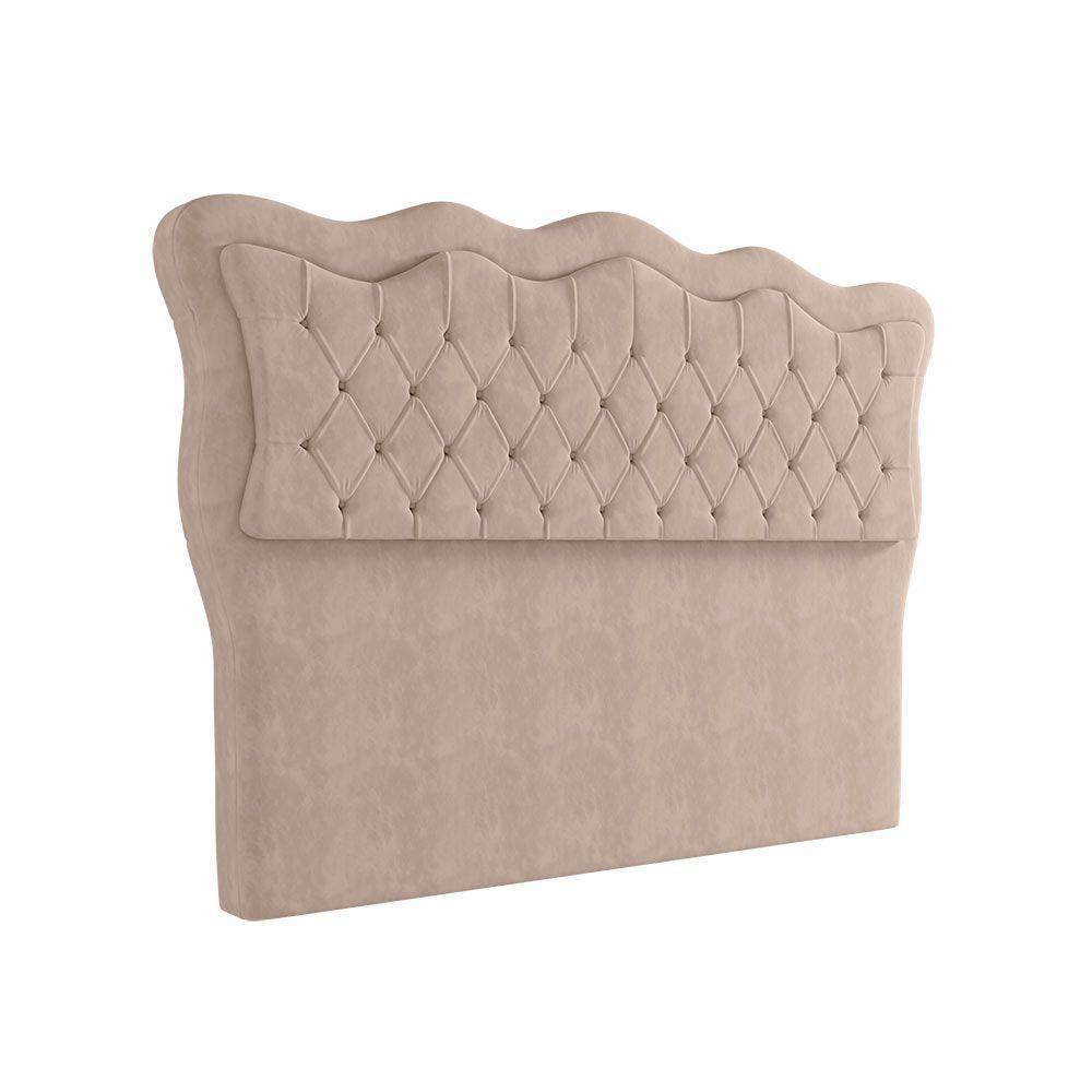 Cabeceira Para Cama Box Solteiro 90 Cm Eliza Veludo Bege I02 - D'rossi - 1