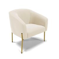 Poltrona Pé De Ferro Dourado Sala De Estar Stella Veludo D03 - D'rossi Cor Bege - 1