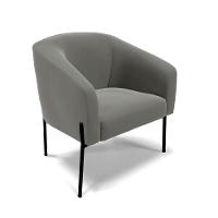 Poltrona Pé De Ferro Preto Sala De Estar Stella Suede D03 - D'rossi Cor Grafite - 1