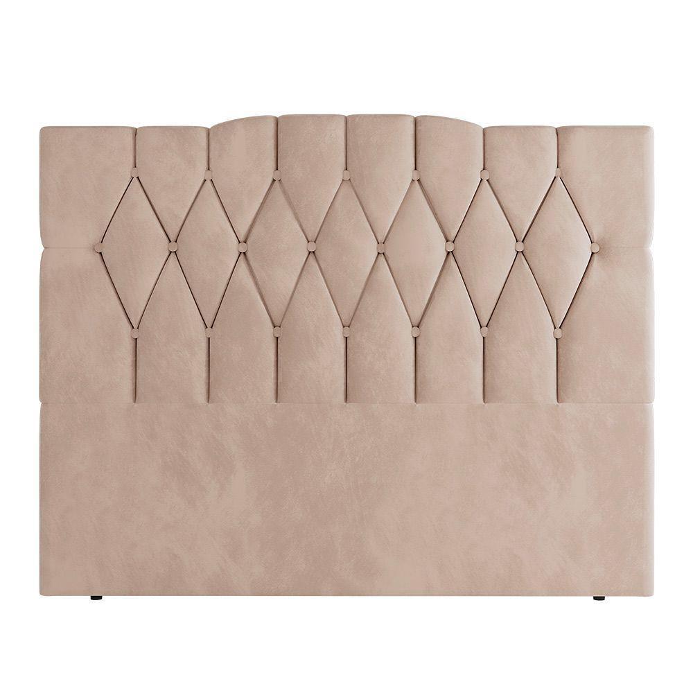 Cabeceira Para Cama Box King 193 Cm Amanda Cm Veludo Bege I02 - D'rossi - 4
