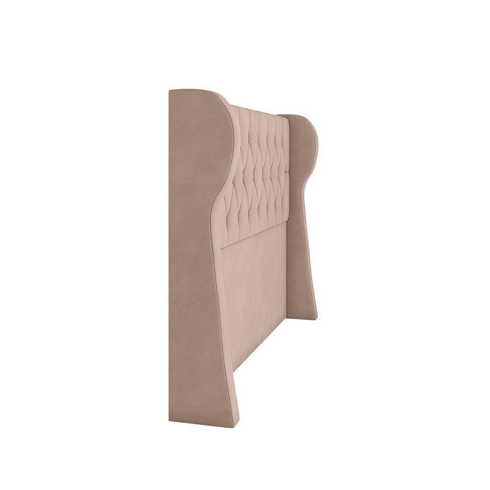 Cabeceira Para Cama Box Solteiro 90 Cm Beatriz Veludo Bege I02 - D'rossi - 3