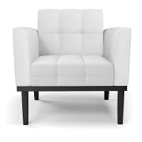 Poltrona Base De Madeira Fixa Preto Kit 2 Elisa Corino Branco D03 - D'rossi - 5