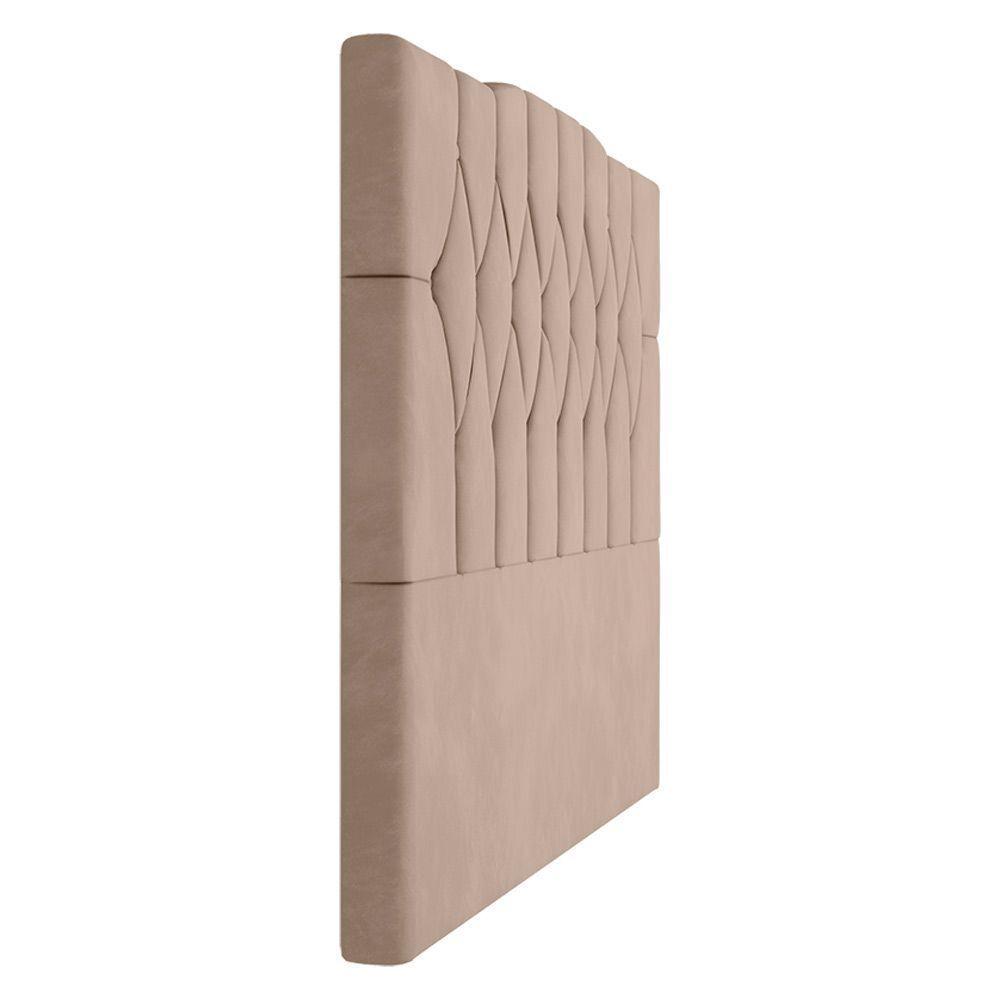 Cabeceira Para Cama Box Queen 160 Cm Amanda Veludo Bege I02 - D'rossi - 4