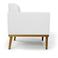 Poltrona Base De Madeira Fixa Castanho Elisa Corino D03 - D'rossi Cor Branco - 7