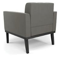 Poltrona Base De Madeira Fixa Preto Kit 2 Elisa Suede D03 - D'rossi Cor Grafite - 3