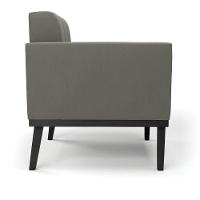 Poltrona Base De Madeira Fixa Preto Kit 2 Elisa Suede D03 - D'rossi Cor Grafite - 7