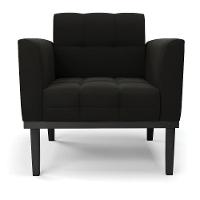 Poltrona Base De Madeira Fixa Preto Kit 2 Elisa Suede D03 - D'rossi Cor Preto - 5