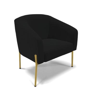 Poltrona Pé De Ferro Dourado Sala De Estar Stella Linho D03 - D'rossi Cor A79 Preto