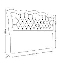 Cabeceira Para Cama Box Casal 140 Cm Eliza Veludo Bege I02 - D'rossi - 3