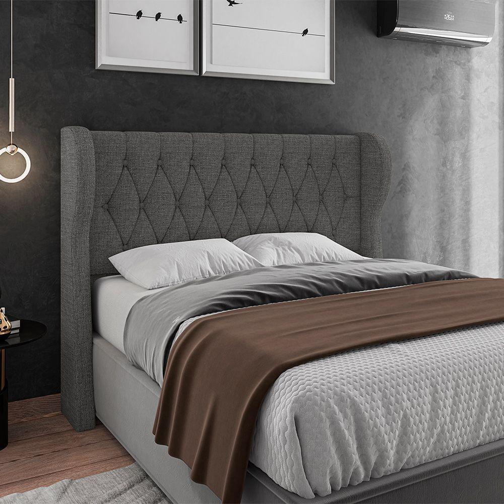 Cabeceira Para Cama Box Casal 140 Cm Beatriz Linho Cinza I02 - D'rossi - 3