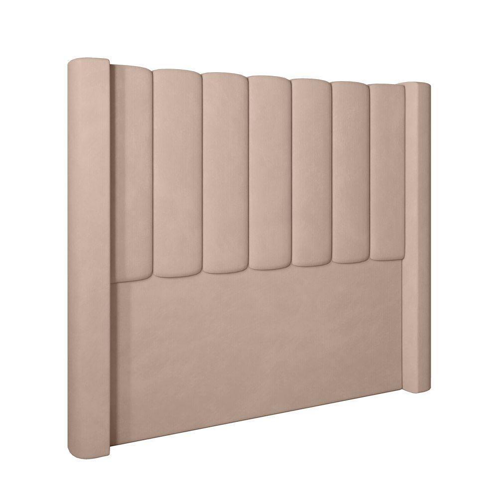 Cabeceira Para Cama Box Solteiro 90 Cm Rania Veludo Bege I02 - D'rossi - 1