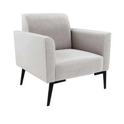 Poltrona Pés Villach Marisa Veludo Cinza D03 - D'rossi