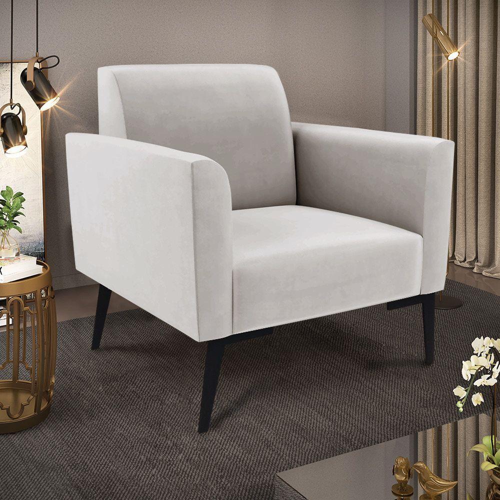 Kit 2 Poltronas Pés Villach Marisa Veludo Cinza D03 - D'rossi - 6