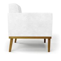 Poltrona Base De Madeira Fixa Castanho Elisa Corano D03 - D'rossi Cor Branco - 7