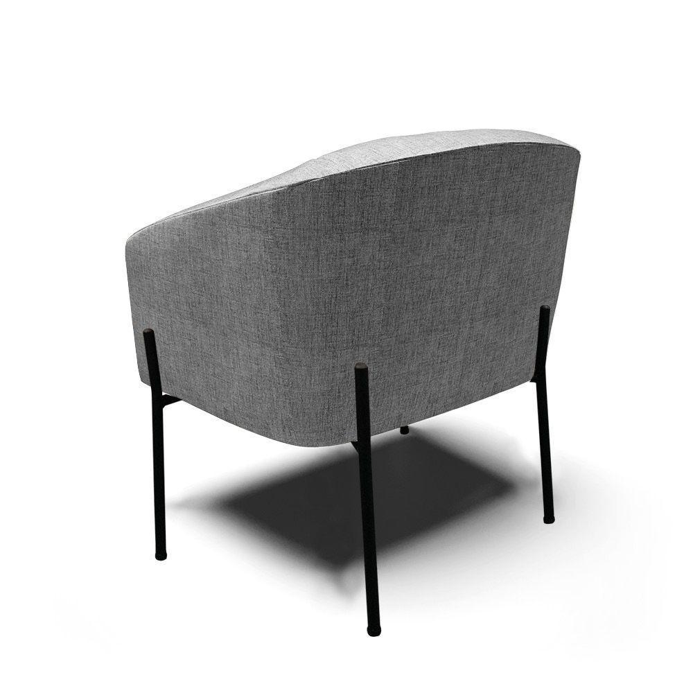 Poltrona Pé De Ferro Preto Sala De Estar Stella Linho Grafite A26 D03 - D'rossi - 4