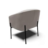 Poltrona Pé De Ferro Preto Kit 2 Stella Veludo Cinza D03 - D'rossi - 6