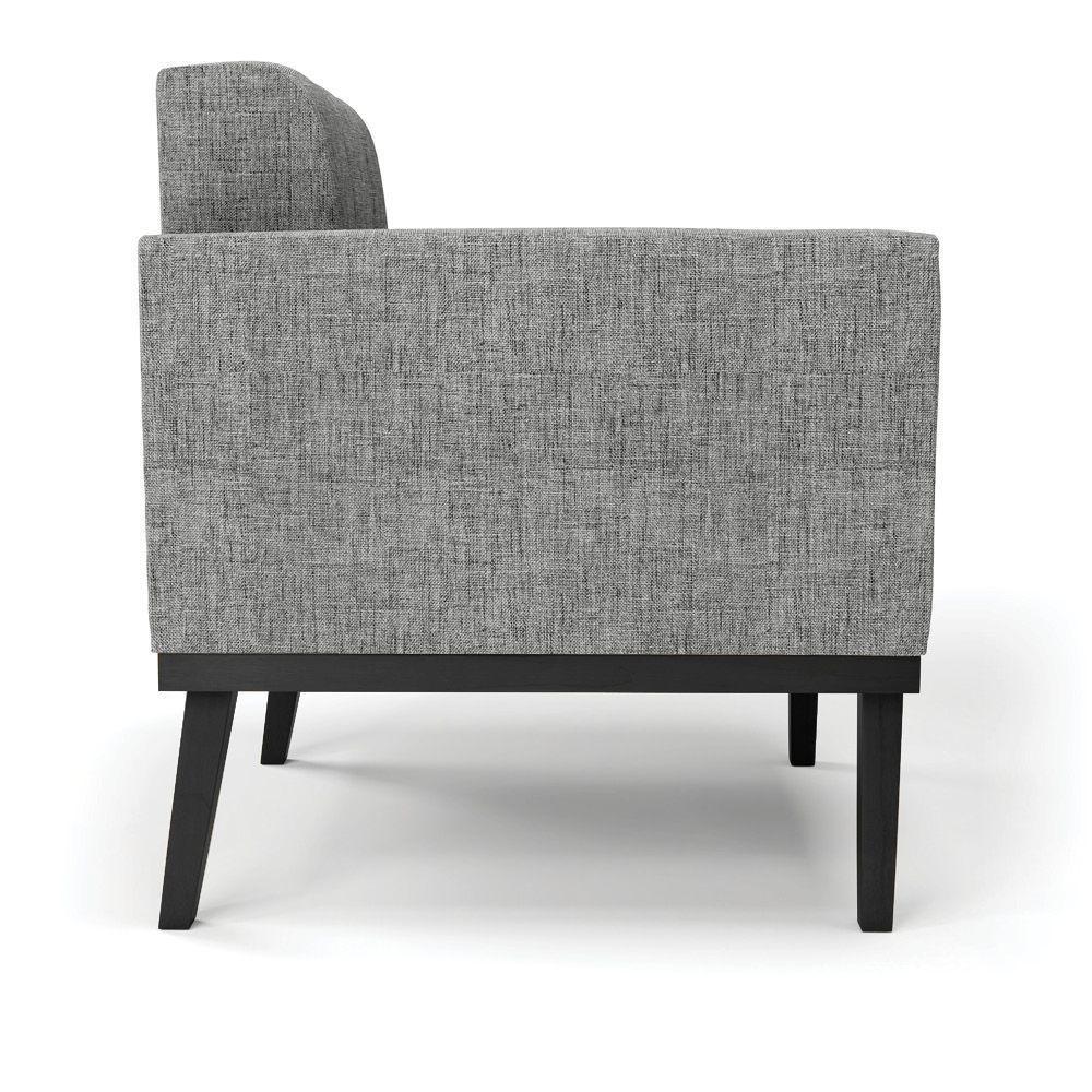 Poltrona Base De Madeira Fixa Preto Kit 2 Elisa Linho D03 - D'rossi Cor A26 Grafite - 7