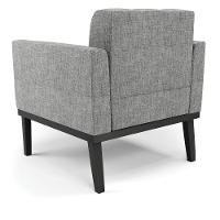 Poltrona Base De Madeira Fixa Preto Kit 2 Elisa Linho D03 - D'rossi Cor A26 Grafite - 3