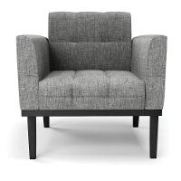 Poltrona Base De Madeira Fixa Preto Kit 2 Elisa Linho D03 - D'rossi Cor A26 Grafite - 5