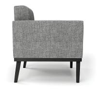 Poltrona Base De Madeira Fixa Preto Kit 2 Elisa Linho D03 - D'rossi Cor A26 Grafite - 7