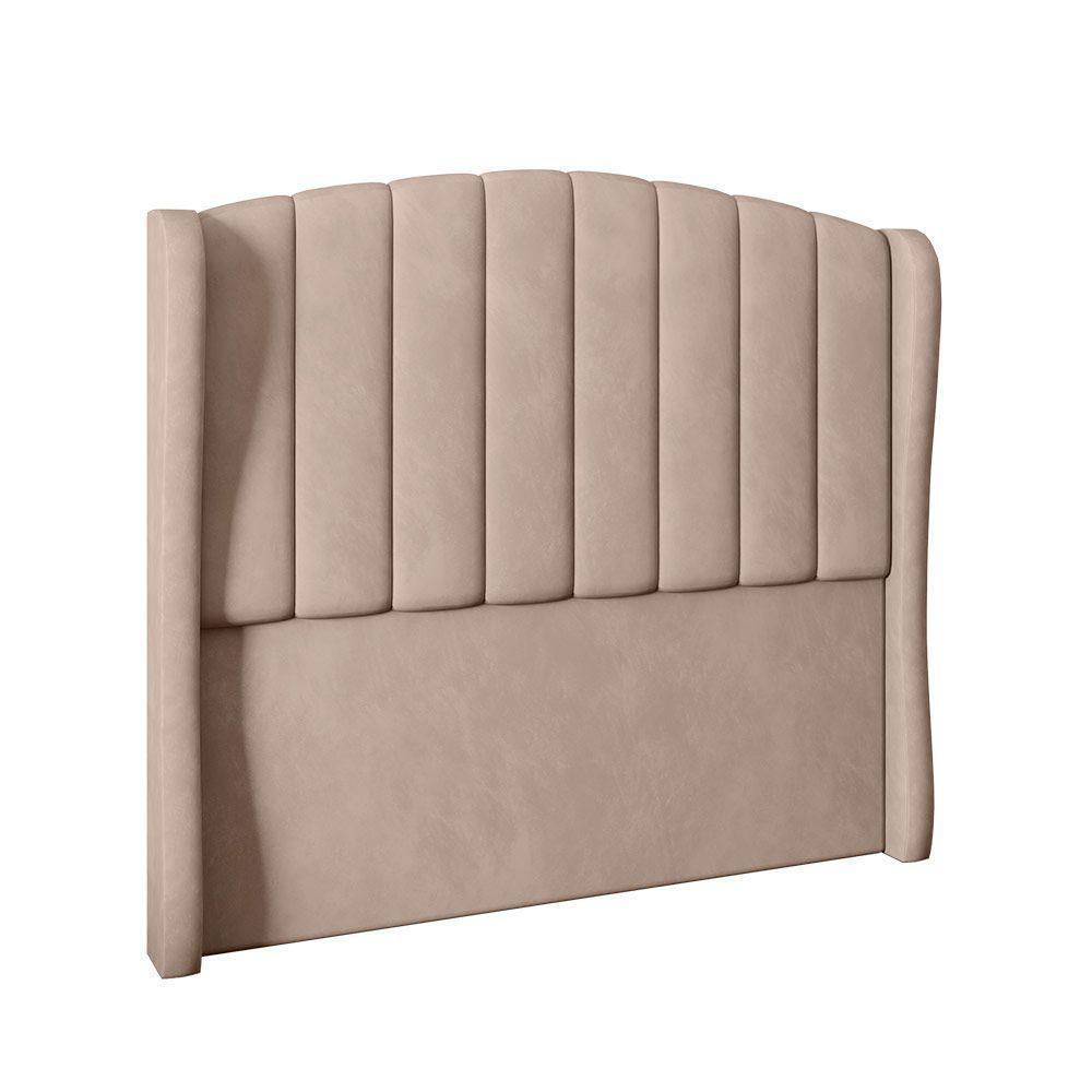 Cabeceira Para Cama Box Casal 140 Cm Angel Veludo Bege I02 - D'rossi - 1