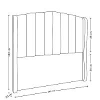 Cabeceira Para Cama Box Casal 140 Cm Angel Veludo Bege I02 - D'rossi - 2