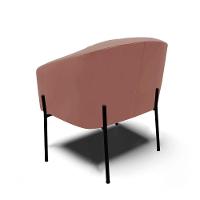 Poltrona Pé De Ferro Preto Kit 2 Stella Veludo D03 - D'rossi Cor Rose