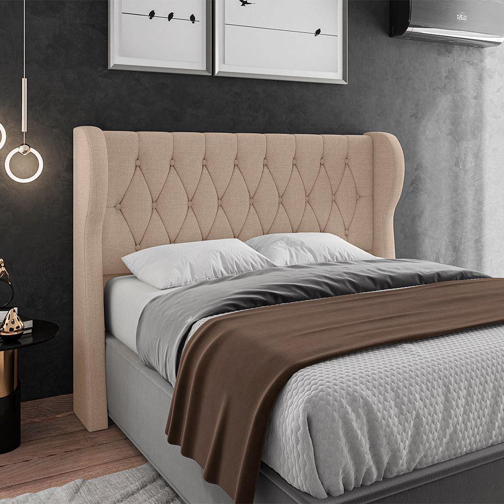 Cabeceira Para Cama Box Queen 160 Cm Beatriz Linho Bege I02 - D'rossi - 5