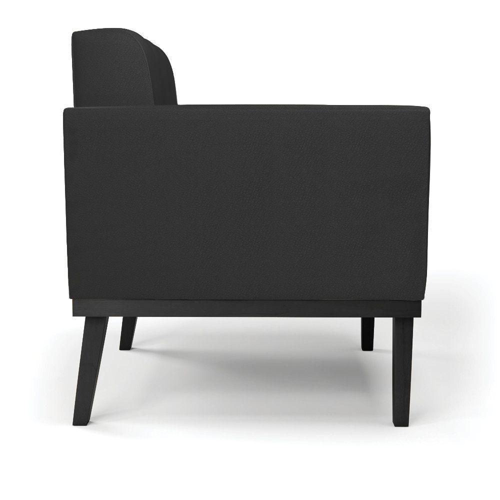 Poltrona Base De Madeira Fixa Preto Elisa Corino D03 - D'rossi Cor Preto - 7