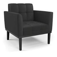 Poltrona Base De Madeira Fixa Preto Elisa Corino D03 - D'rossi Cor Preto - 1