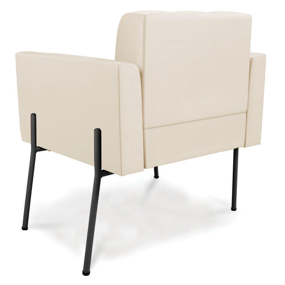 Poltrona Pé De Ferro Preto Para Sala Elisa Corino D03 - D'rossi Cor Bege - 3