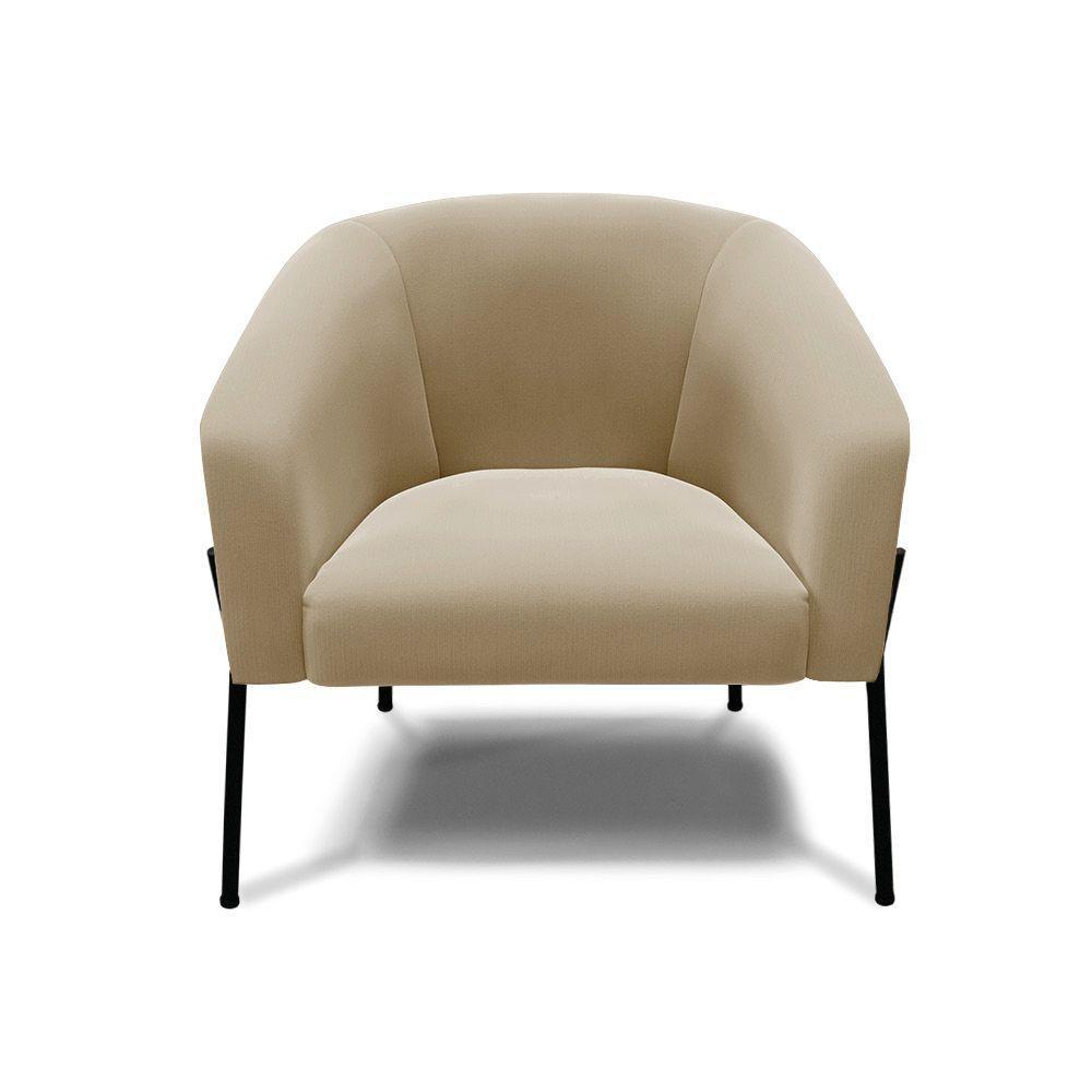 Poltrona Pé De Ferro Preto Kit 2 Stella Suede D03 - D'rossi Cor Marrom Rato - 5