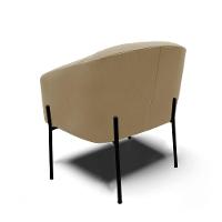 Poltrona Pé De Ferro Preto Kit 2 Stella Suede D03 - D'rossi Cor Marrom Rato