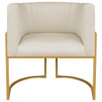 Kit 02 Poltronas Decorativa Luna Base De Ferro Dourado Bouclé Bege - 3