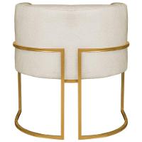 Kit 02 Poltronas Decorativa Luna Base De Ferro Dourado Bouclé Bege - 5