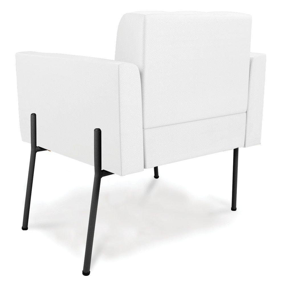 Poltrona Pé De Ferro Preto Para Sala Elisa Corino D03 - D'rossi Cor Branco - 4