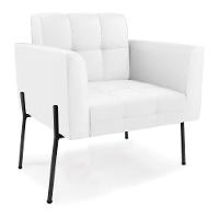 Poltrona Pé De Ferro Preto Para Sala Elisa Corino D03 - D'rossi Cor Branco - 1