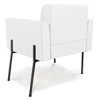 Poltrona Pé De Ferro Preto Para Sala Elisa Corino D03 - D'rossi Cor Branco