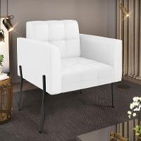 Poltrona Pé De Ferro Preto Para Sala Elisa Corino D03 - D'rossi Cor Branco - 6