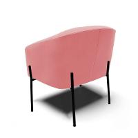 Poltrona Pé De Ferro Preto Kit 2 Stella Suede D03 - D'rossi Cor Rose