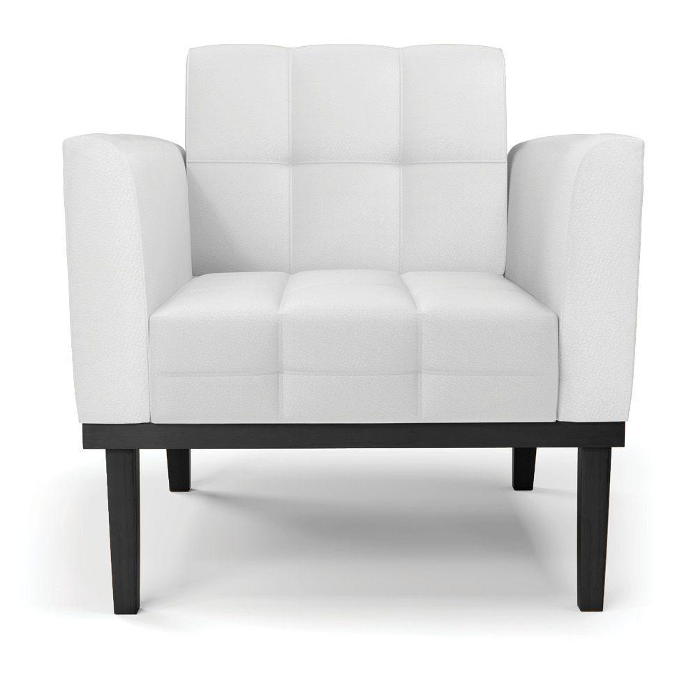 Poltrona Base De Madeira Fixa Preto Kit 2 Elisa Corino D03 - D'rossi Cor Branco - 5