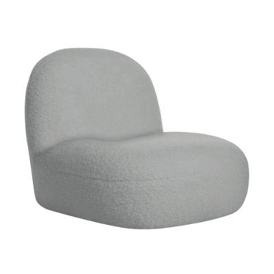Poltrona Decorativa Sala Quarto Recepção Amsterdã Bouclé - Amarena Móveis Cor Cinza
