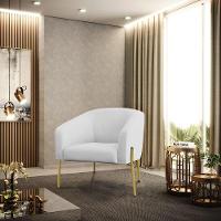 Poltrona Pé De Ferro Dourado Kit 2 Stella Linho D03 - D'rossi Cor A05 Cinza - 6