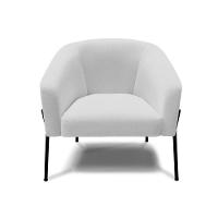 Poltrona Pé De Ferro Preto Kit 2 Stella Linho D03 - D'rossi Cor A05 Cinza