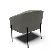 Poltrona Pé De Ferro Preto Kit 2 Stella Suede D03 - D'rossi Cor Grafite